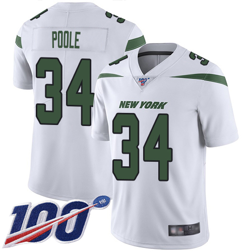 New York Jets Limited White Youth Brian Poole Road Jersey NFL Football #34 100th Season Vapor Untouchable->->Youth Jersey